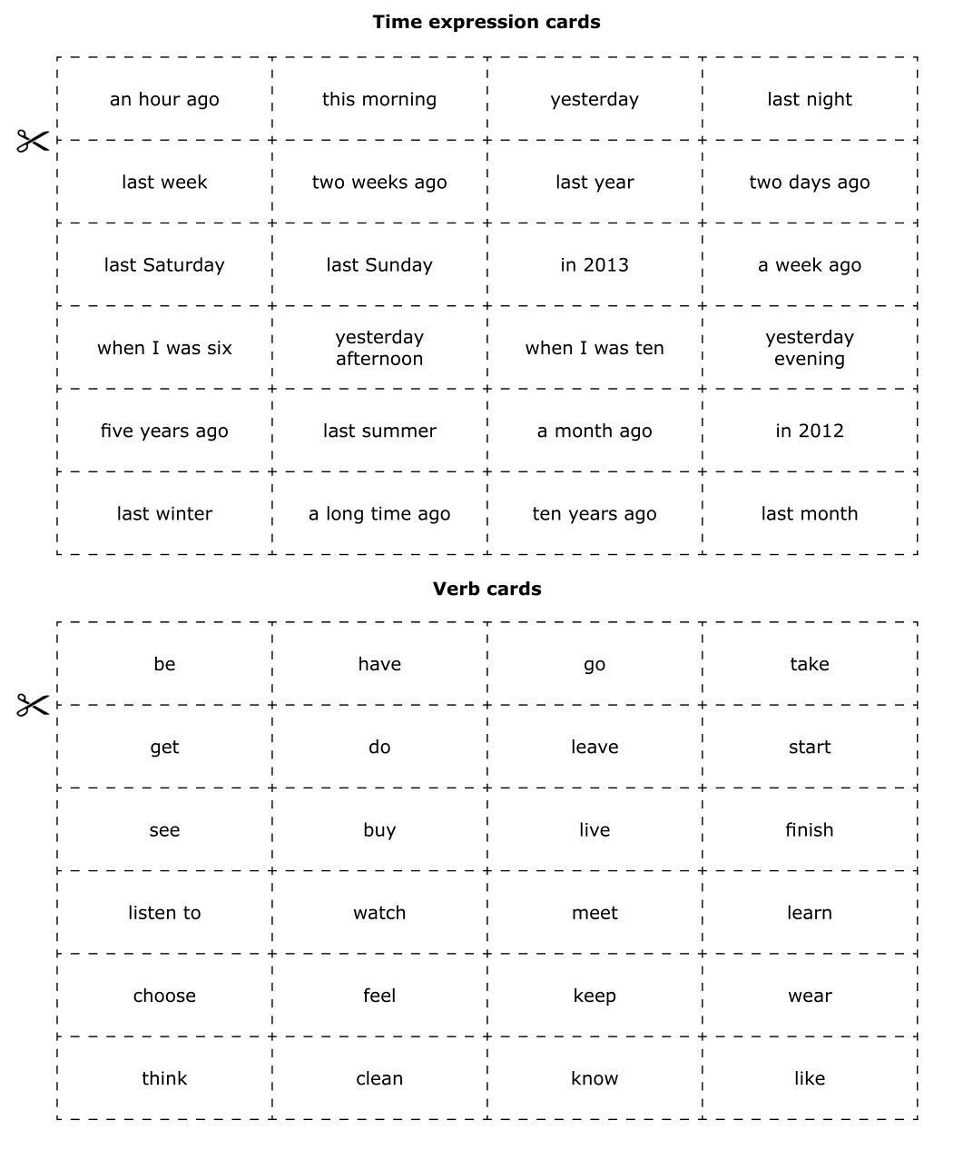 چند فعالیت و بازی برای تمرین زمان گذشته ساده در کلاس 2 بازی زمان گذشته ساده