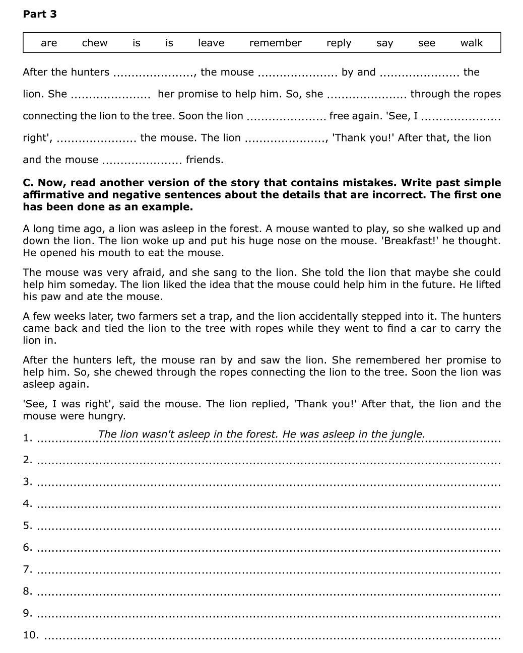 چند فعالیت و بازی برای تمرین زمان گذشته ساده در کلاس 7 کاربرگ زمان گذشته ساده