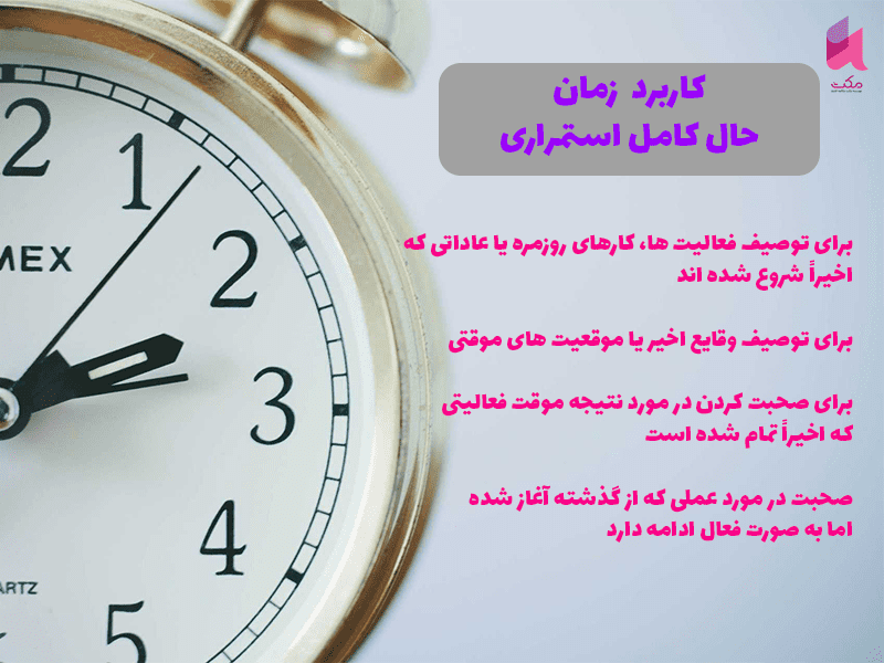 طرح درس کاربردی برای تدریس زمان حال کامل استمراری - Present Perfect Continuous Tense 2 کاربرد زمان حال کامل استمراری