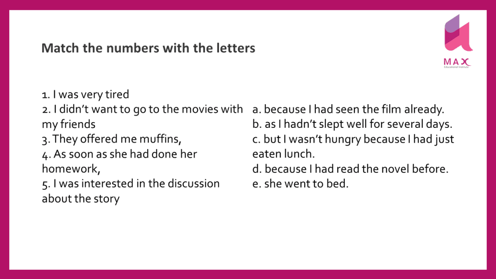 روش تدریس زمان گذشته کامل و چند فعالیت مربوط به آن- Past Perfect Tense 2 matchآموزش زمان گذشته کامل