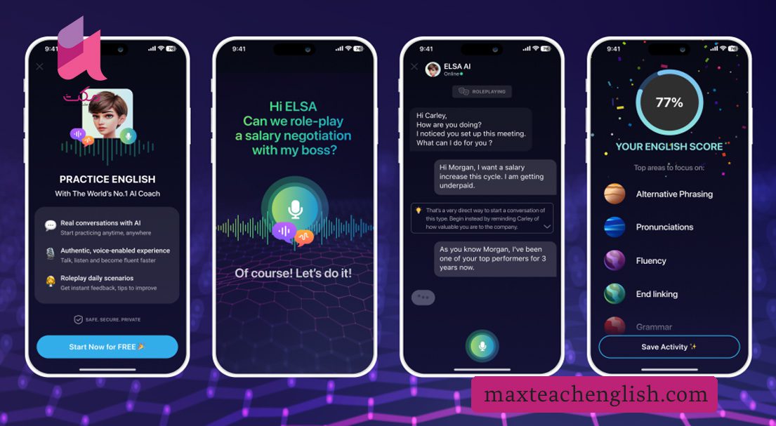 هوش مصنوعی و یادگیری زبان 2 یادگیری زبان انگلیسی با هوش مصنوعی Elsa speak